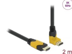 Delock High Speed HDMI Kabel Stecker gerade zu Stecker 90° oben gewinkelt 2 m