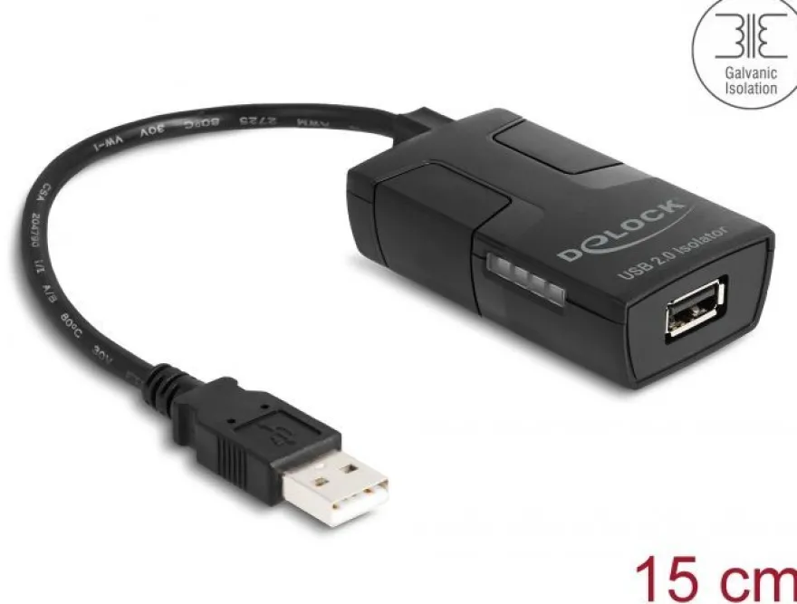 Delock Isolator USB 2.0 Typ-A Stecker zu Buchse