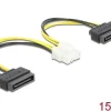Delock Stromkabel 2 x SATA 15 Pin Stecker zu 8 Pin EPS Stecker 15 cm