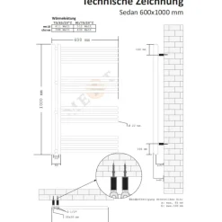 Design Badheizkörper Sedan in weiss oder chrom Handtuchhalter Heizkörper