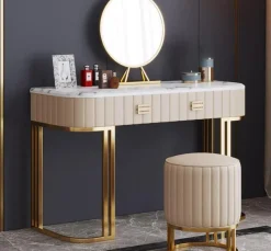 Designer Schminktisch Kosmetik Tisch Spiegel Konsolen Schlafzimmer Neu