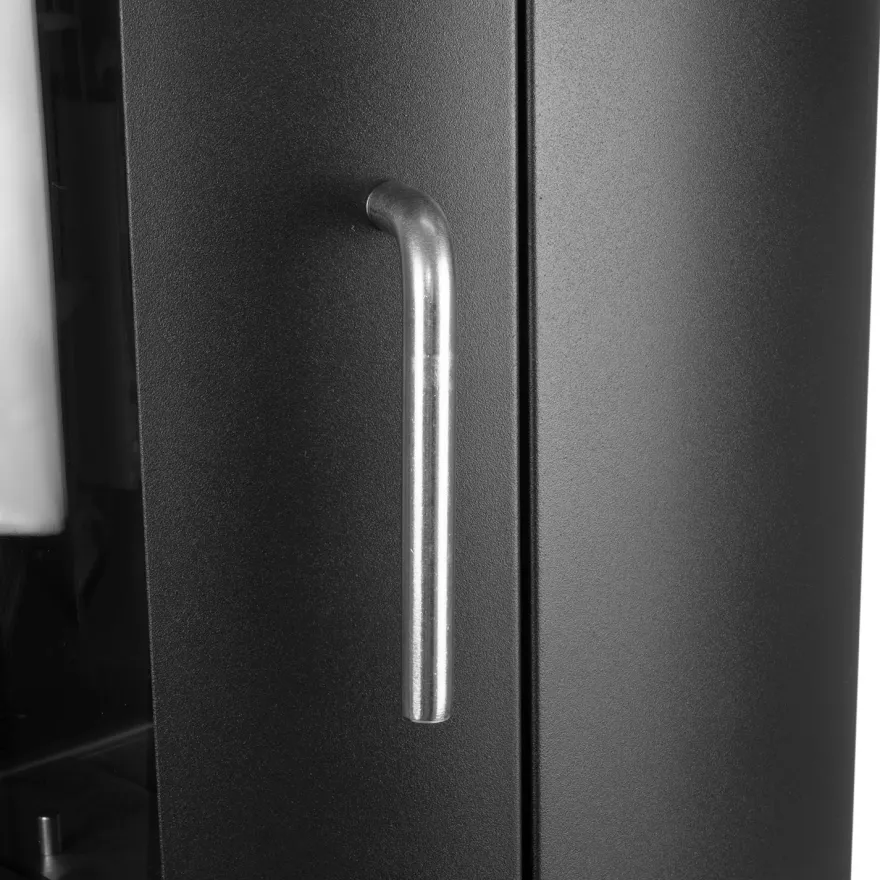 Design Ethanol Kamin rund freistehend 113 cm hoch mit Sichtfenster Schwarz Standkamin