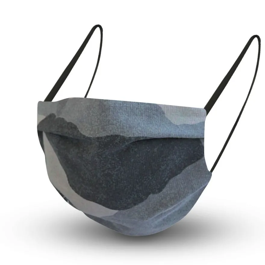 Design Maske aus Baumwolle mit zertifiziertem Innenvlies - Camouflage Grau - 15569