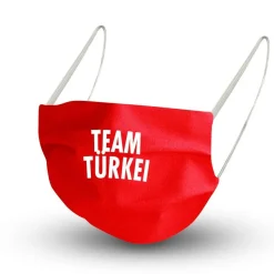 Design Maske in ROT aus Baumwolle mit zertifiziertem Innenvlies - TEAM TÜRKEI - 1578
