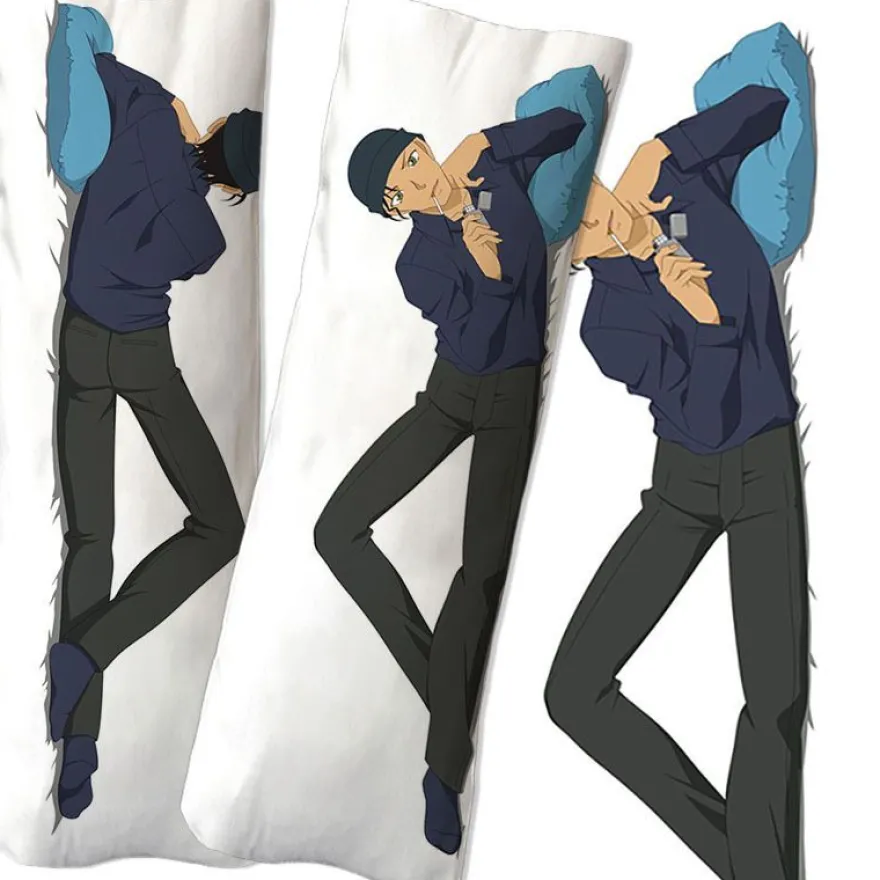 Detective Conan Long Throw Kissenbezug Doppelseitig Puppe Kissen Cover Bettwäsche
