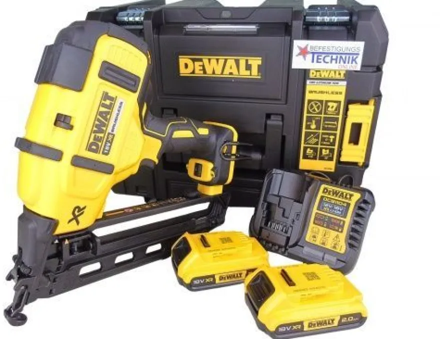 DeWALT Akku Nagler Stiftnagler Stauchkopfnagler DCN660D2 18V 2x2,0 Ah 32-64mm 20° BR