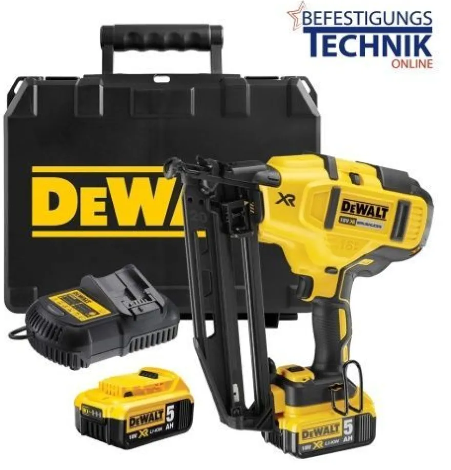 DeWALT Akku Nagler Stiftnagler Stauchkopfnagler DCN660P2 18V 2x5,0 Ah 32-64mm 20° BR