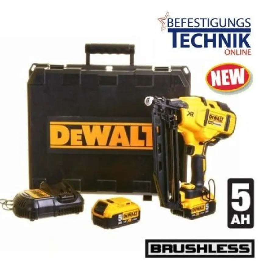 DeWALT Akku Nagler Stiftnagler Stauchkopfnagler DCN660P2 18V 2x5,0 Ah 32-64mm 20° BR