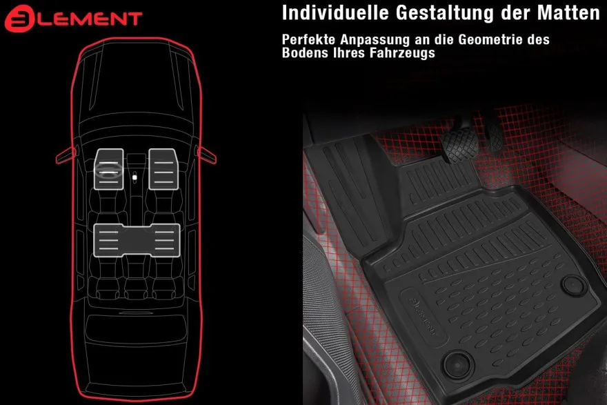 3D Gummimatten Fussmatten fur NISSAN Titan XD Crew Cab 2016-2018 pick-up, 4 tlg