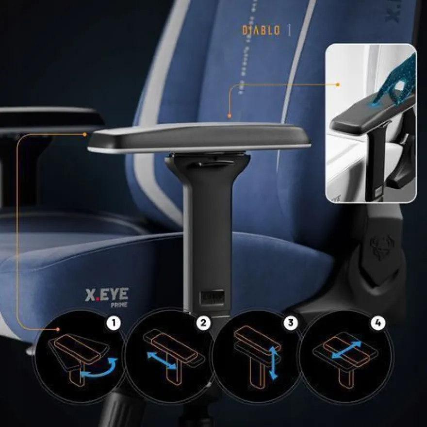 DIABLO Gaming-Sessel aus Stoff X. EYE PRIME Normal Size Meta Ocean