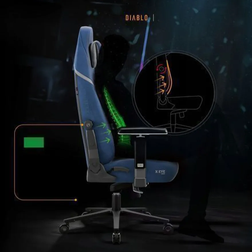 DIABLO Gaming-Sessel aus Stoff X. EYE PRIME Normal Size Meta Ocean