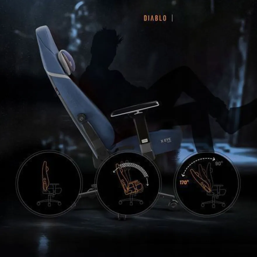 DIABLO Gaming-Sessel aus Stoff X. EYE PRIME Normal Size Meta Ocean