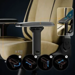 Diablo X. Eye Prime Gaming Stuhl mit Kühlfunktion BürostuhlGröße Normal, Broken Gold