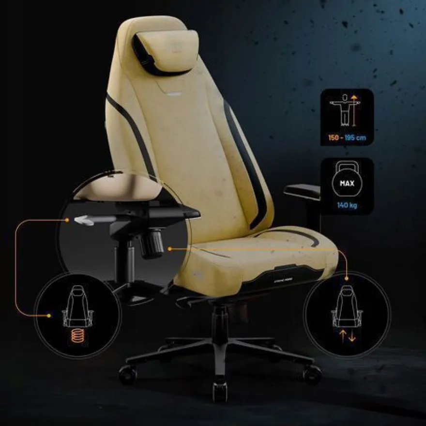 Diablo X. Eye Prime Gaming Stuhl mit Kühlfunktion BürostuhlGröße Normal, Broken Gold