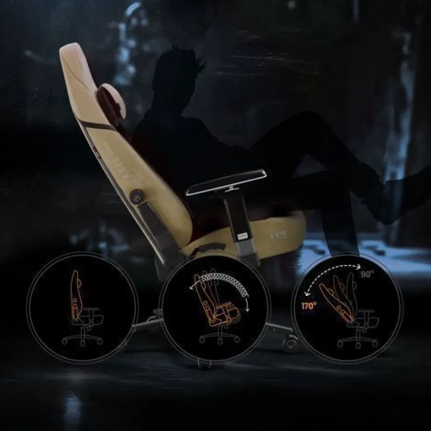 Diablo X. Eye Prime Gaming Stuhl mit Kühlfunktion BürostuhlGröße Normal, Broken Gold