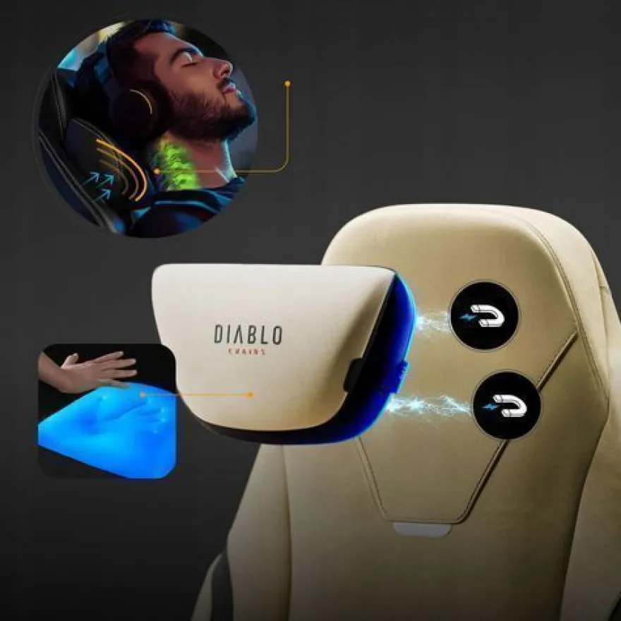 Diablo X. Eye Prime Gaming Stuhl mit Kühlfunktion BürostuhlGröße Normal, Broken Gold