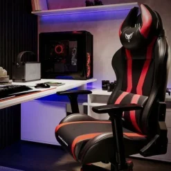 Diablo X-Horn Gaming Stuhl Bürostuhl Schreibtischstuhl Schwarz-Rot, Größe Small