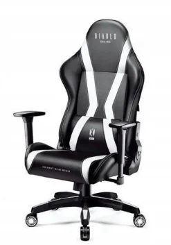 Diablo X-Horn Gaming Stuhl Bürostuhl Schreibtischstuhl Schwarz-Weiß, Größe Normal