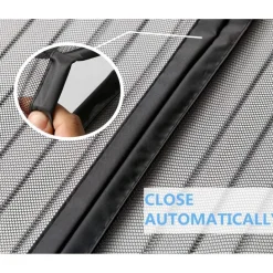 DIKER Fliegengitter Magnet Tür 80x200cm Schwarz - Insektenschutz für Balkon und