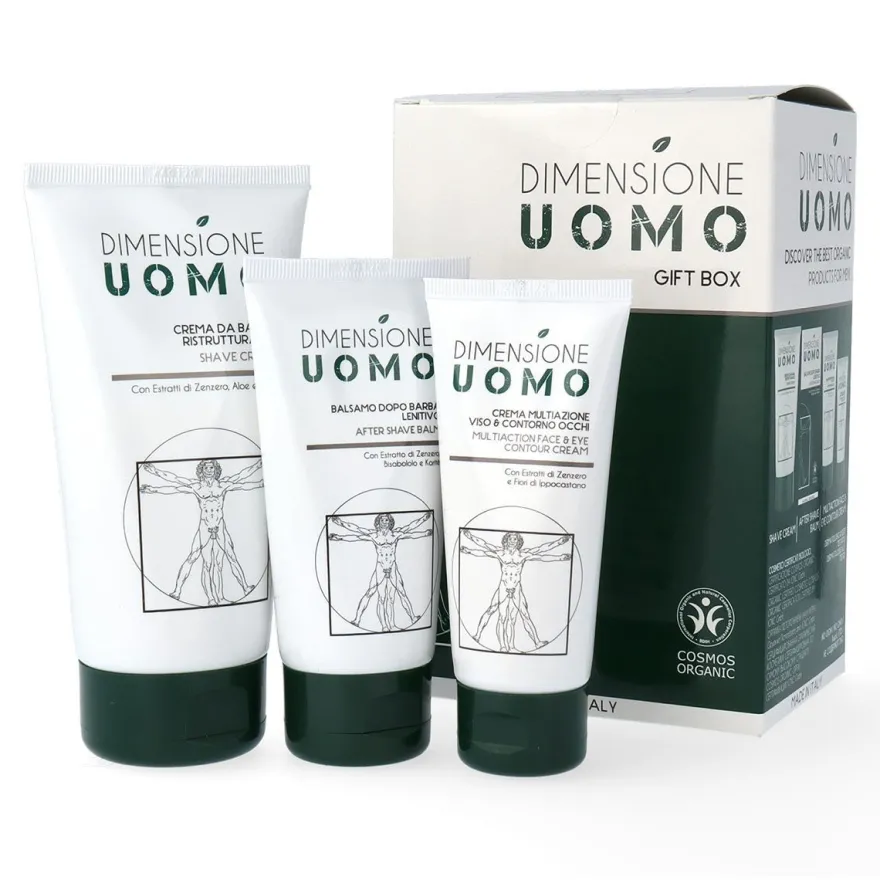 Dimensione UOMO Geschenk Box mit Rasiercreme, After Shave Balsam & Gesichts-/Augen