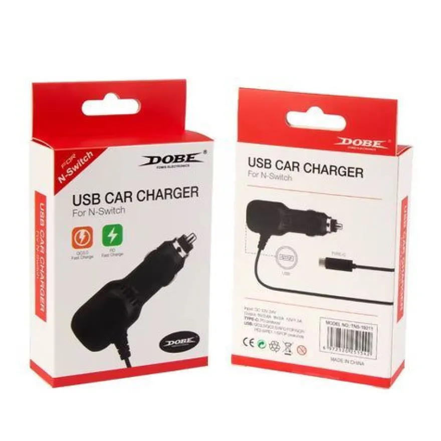DOBE 1,2m KFZ Auto Ladegerät Kabel für Nintendo Switch / Lite / OLED / Switch 2 USB-C