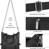 DOB SECHS Damen Handtasche XL Schwarz, wasserdichtes Nylon, Umhängetasche