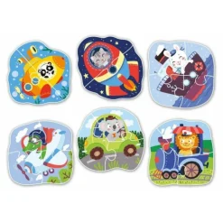 DODO Puzzle Tiere und Transport 6in1 (2,3,4 Teile)