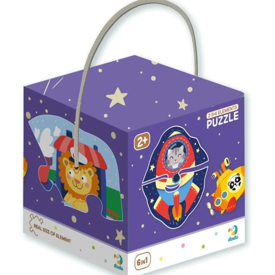 DODO Puzzle Tiere und Transport 6in1 (2,3,4 Teile)