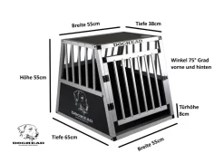 Doghead Hundetransportbox Alu 55x65x55 Eco Neu Hundebox Hundekäfig Transportbox Auto