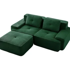 Dolamaní Boneless Modulares 2-Sitzer Sofa + 1 Hocker, Cord, Montagefrei