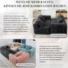 Dolamaní Modernes 2-Sitzer Polstersofa mit Chaiselongue, 2 Kissen, Schwarz B