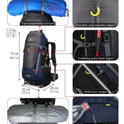 Doshwin 70L Trekkingrucksack Campingrucksack Reiserucksack Wanderrucksack Damen