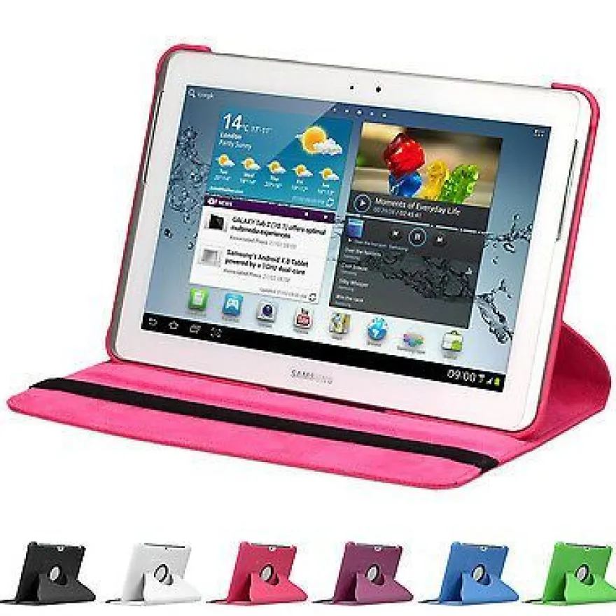 doupi 360 Grad Hülle Samsung Tab 2 7 / 10,1 Kunstleder Cover Case Ständer Etui Tasche