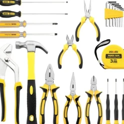 DOWELL 24-teiliges Hausbesitzer-Werkzeug-Set mit tragbarer Werkzeugtasche