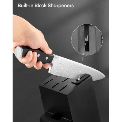 D. Perlla Messerblock mit 7-teiligem Messerset, Selbstschärfend, Edelstahl