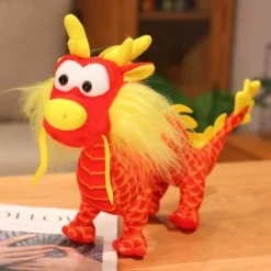 Drachen Plüschtier Spielzeug Vierkrallige Goldene Plüschpuppe