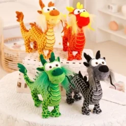 Drachen Plüschtier Spielzeug Vierkrallige Goldene Plüschpuppe