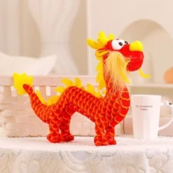 Drachen Plüschtier Spielzeug Vierkrallige Goldene Plüschpuppe