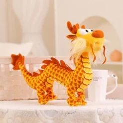 Drachen Plüschtier Spielzeug Vierkrallige Goldene Plüschpuppe