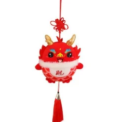 Drache Stofftier Plüschtiere Glücksdrache Rot und Gelb Plüsch Spielzeug