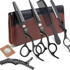 DRAGON RIOT Friseurschere Set 6.0 Zoll Profi Japanische Haarschere Schwarz