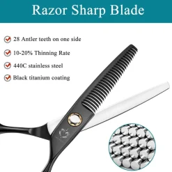 DRAGON RIOT Friseurschere Set 6.0 Zoll Profi Japanische Haarschere Schwarz