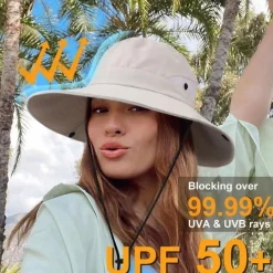 Dreshow Damen Sonnenhut UV-Schutz Hut faltbar Mesh breite Krempe für Strand