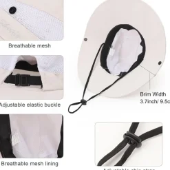 Dreshow Damen Sonnenhut UV-Schutz Hut faltbar Mesh breite Krempe für Strand