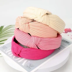 Dreshow Haarreifen Damen Mädchen Boho Stirnband 4er Pack breit Knoten