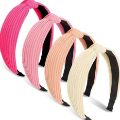 Dreshow Haarreifen Damen Mädchen Boho Stirnband 4er Pack breit Knoten