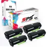 Druckerpapier A4 + 4x Multipack Set Kompatibel für Lexmark MX 517 (51B2H00) Toner ...