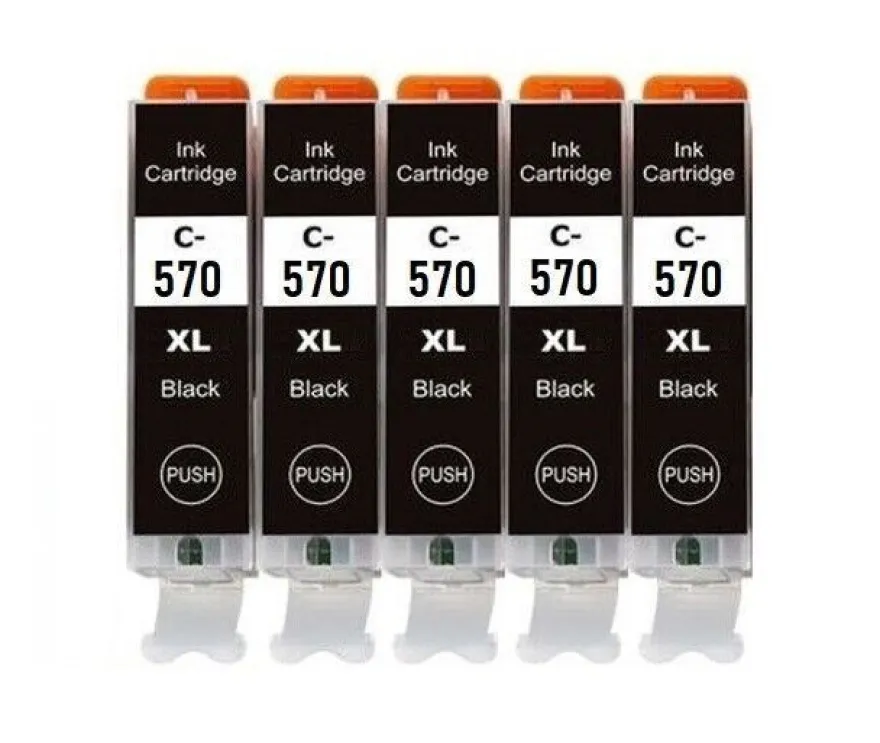 Druckerpatronen kompatibel mit Canon PGI-570 XL + CLI-571 XL bk, c, m, y, gy