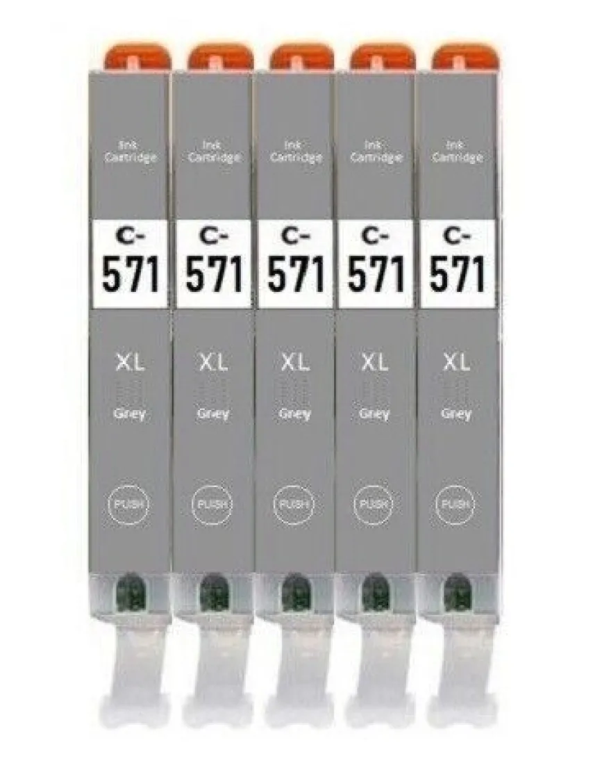 Druckerpatronen kompatibel mit Canon PGI-570 XL + CLI-571 XL bk, c, m, y, gy