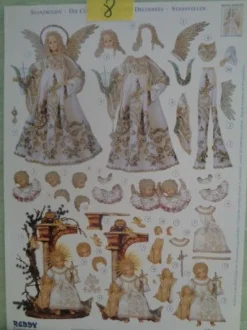 3D Stanzbogen Reddy Engel Rauschgoldengel Vintage Nostalgie Felicitas Kreutzer